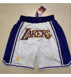 Men's Los Angeles Lakers White Shorts -006