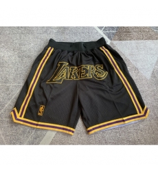 Men's Los Angeles Lakers Yellow and black city version of Juston retro Shorts