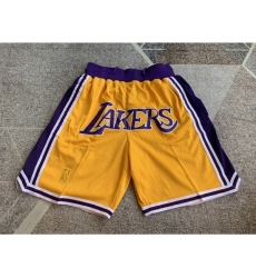 Men's Los Angeles Lakers Yellow vintage Juston pocket Shorts