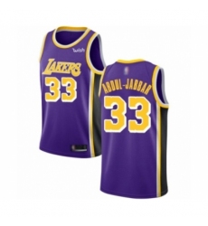 Men's Los Angeles Lakers #33 Kareem Abdul-Jabbar Authentic Purple Basketball Jerseys - Icon Edition