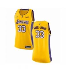 Women's Los Angeles Lakers #33 Kareem Abdul-Jabbar Authentic Gold Home Basketball Jersey - Icon Edition