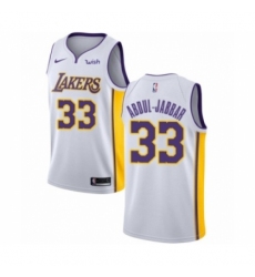 Women's Los Angeles Lakers #33 Kareem Abdul-Jabbar Authentic White Basketball Jersey - Association Edition