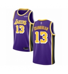 Men's Los Angeles Lakers #13 Wilt Chamberlain Authentic Purple Basketball Jerseys - Icon Edition