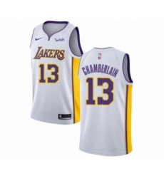 Men's Los Angeles Lakers #13 Wilt Chamberlain Authentic White Basketball Jersey - Association Edition