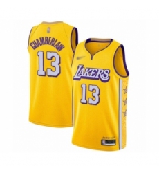 Youth Los Angeles Lakers #13 Wilt Chamberlain Swingman Gold Basketball Jersey - 2019 20 City Edition