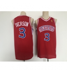 Men's Philadelphia 76ers #3 Dana Barros Red Throwback Basketbal Jersey