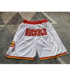 Men's Houston Rockets White Joint Name Shorts