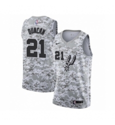 Men's San Antonio Spurs #21 Tim Duncan White Swingman Jersey - Earned Edition