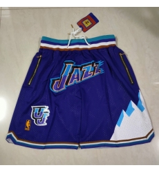 Men's Utah Jazz Big snow mountain purple pocket Shorts