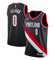 Men's Portland Trail Blazers #0 Damian Lillard Nike Black 2020-21 Swingman Jersey