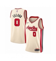 Men's Portland Trail Blazers #0 Damian Lillard Swingman Cream Basketball Jersey - 2019 20 City Edition