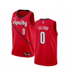 Women's Nike Portland Trail Blazers #0 Damian Lillard Red Swingman Jersey - Earned Edition