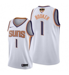 Men's Nike Phoenix Suns #1 Devin Booker 2021 NBA Finals Bound Swingman Association Edition Jersey White