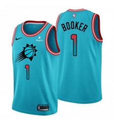 Men's Nike Phoenix Suns #1 Devin Booker 2022-23 City Edition NBA Jersey - Cherry Blossom Blue