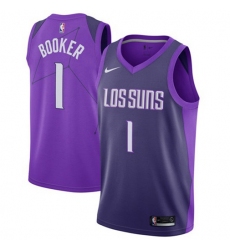 Men's Nike Phoenix Suns #1 Devin Booker Purple NBA Swingman City Edition Jersey