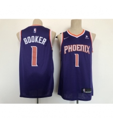 Men's Phoenix Suns #1 Devin Booker Swingman Purple Basketball Jersey