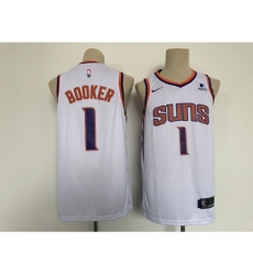 Men's Phoenix Suns #1 Devin Booker Swingman White Basketball Jersey
