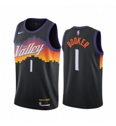 Women's Nike Phoenix Suns #1 Devin Booker Black NBA Swingman 2020-21 City Edition Jersey