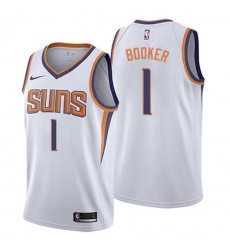 Women's Nike Phoenix Suns #1 Devin Booker White NBA Swingman Association Edition Jersey
