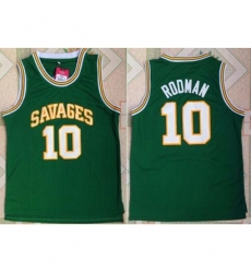 Chicago Bulls #10 Dennis Rodman Green Savage Storm College Stitched NBA Jersey