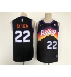 Men's Phoenix Suns #22 Deandre Ayton Swingman Black Nike Finished Basketball Jersey