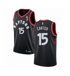 Men's Toronto Raptors #15 Vince Carter Swingman Black 2019 Basketball Finals Champions Jersey Statement Edition