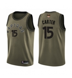 Men's Toronto Raptors #15 Vince Carter Swingman Green Salute to Service 2019 Basketball Finals Bound Jersey