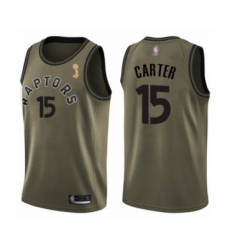 Men's Toronto Raptors #15 Vince Carter Swingman Green Salute to Service 2019 Basketball Finals Champions Jersey