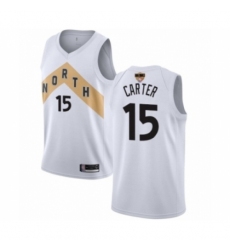 Men's Toronto Raptors #15 Vince Carter Swingman White 2019 Basketball Finals Bound Jersey - City Edition
