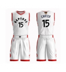Men's Toronto Raptors #15 Vince Carter Swingman White 2019 Basketball Finals Bound Suit Jersey - Association Edition