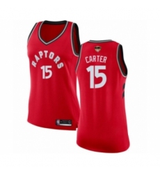 Women's Toronto Raptors #15 Vince Carter Swingman Red 2019 Basketball Finals Bound Jersey - Icon Edition