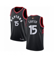 Youth Toronto Raptors #15 Vince Carter Swingman Black 2019 Basketball Finals Bound Jersey Statement Edition