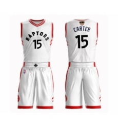 Youth Toronto Raptors #15 Vince Carter Swingman White 2019 Basketball Finals Bound Suit Jersey - Association Edition