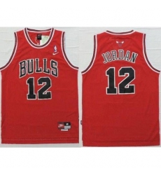 Bulls #12 Michael Jordan Red Nike Throwback Stitched NBA Jersey
