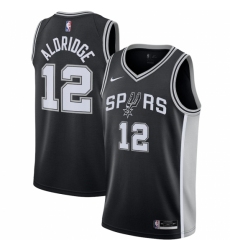 Men's San Antonio Spurs #12 LaMarcus Aldridge Nike Black 2020-21 Swingman Jersey