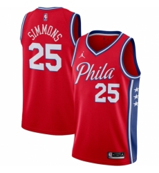 Men's Philadelphia 76ers #25 Ben Simmons Jordan Brand Red 2020-21 Swingman Jersey