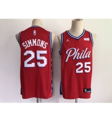 Men's Philadelphia 76ers #25 Ben Simmons Red Basketball Swingman Jersey