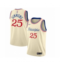 Women's Philadelphia 76ers #25 Ben Simmons Swingman Cream Basketball Jersey - 2019 20 City Edition