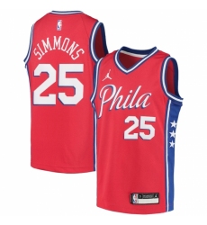 Youth Philadelphia 76ers #25 Ben Simmons Jordan Brand Red 2020-21 Swingman Player Jersey