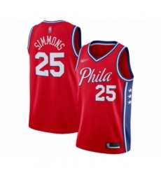 Youth Philadelphia 76ers #25 Ben Simmons Swingman Red Finished Basketball Jersey - Statement Edition