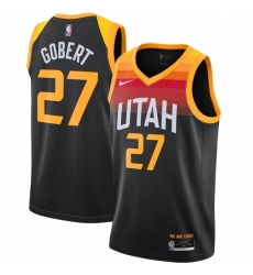 Men's Utah Jazz #27 Rudy Gobert Nike Black 2020-21 Swingman Player Jersey