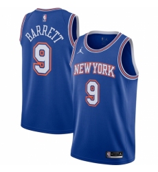Men's New York Knicks #9 R.J. Barrett Jordan Brand Blue 2020-21 Swingman Jersey