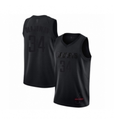 Men's Houston Rockets #34 Hakeem Olajuwon Swingman Black MVP Basketball Jersey