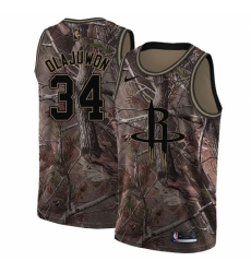 Men's Nike Houston Rockets #34 Hakeem Olajuwon Camo NBA Swingman Realtree Collection Jersey