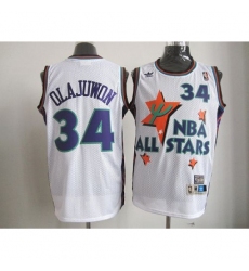 Rockets #34 Hakeem Olajuwon White All Star 1995 Stitched NBA Jersey