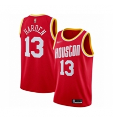 Men's Houston Rockets #13 James Harden Authentic Red Hardwood Classics Finished Basketball Jersey