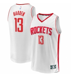 Men's Houston Rockets #13 James Harden Fanatics Branded White 2020-21 Fast Break Player Jersey