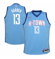 Youth Houston Rockets #13 James Harden Nike Blue 2020-21 Swingman Jersey