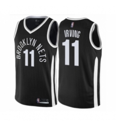 Men's Brooklyn Nets #11 Kyrie Irving Authentic Black Basketball Jersey - City Edition