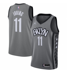 Men's Brooklyn Nets #11 Kyrie Irving Jordan Brand Gray 2020-21 Swingman Jersey